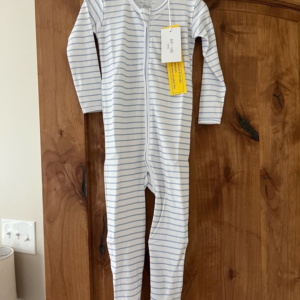 Hart + land Striped White and Blue Kids One Piece